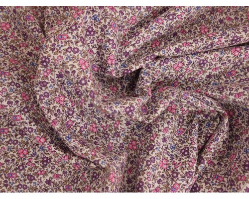 Printed Cotton Poplin Fabric -  Vintage Violets